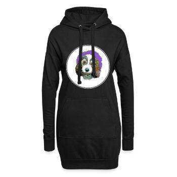 Petit Basset Griffon Vendeen Illustration de chien - Sweat-shirt à capuche long Femme - noir - Devant