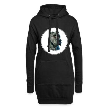 Perro de Presa Canario Hund Aquarell Illustration - Hoodie-Kleid - Schwarz - Vorne