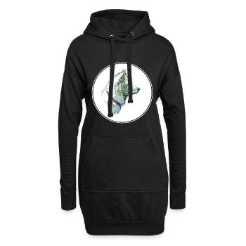 Illustration de croquis à l’aquarelle du chien Pungsan - Sweat-shirt à capuche long Femme - noir - Devant
