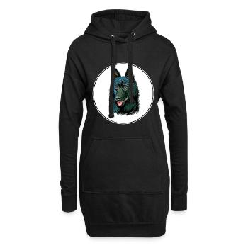Schipperke Hund Aquarell Illustration - Hoodie-Kleid - Schwarz - Vorne