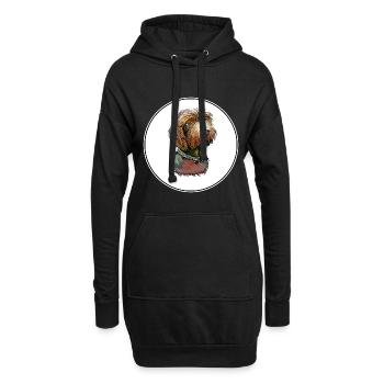Illustration d’aquarelle pour chien Pudelpointer - Sweat-shirt à capuche long Femme - noir - Devant