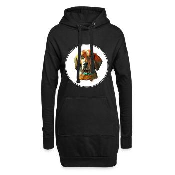 Redbone Coonhound Dog Aquarelle Illustration - Sweat-shirt à capuche long Femme - noir - Devant