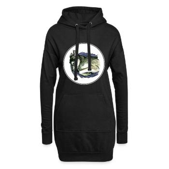 Seppala Sibirischer Schlittenhund Hund Aquarell Illustrati - Hoodie-Kleid - Schwarz - Vorne