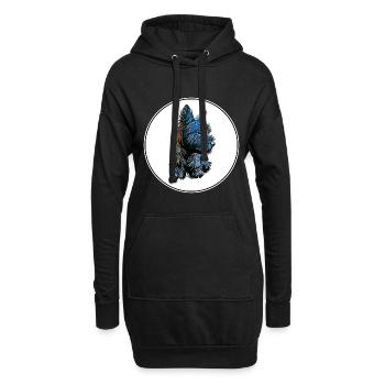 Illustration de l’aquarelle du chien Skye Terrier - Sweat-shirt à capuche long Femme - noir - Devant