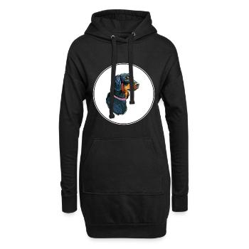 Slovensky Kopov Hund Aquarell Skizze Illustration - Hoodie-Kleid - Schwarz - Vorne