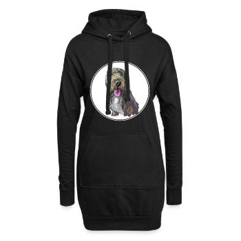 Illustration slovaque de chien pointeur à poil rugueux - Sweat-shirt à capuche long Femme - noir - Devant