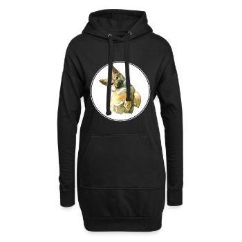 Shiba Inu Illustration d’aquarelle de chien japonais - Sweat-shirt à capuche long Femme - noir - Devant