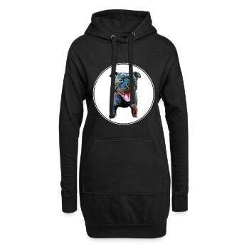 Staffordshire Bull Terrier Staffy Illustration de chien - Sweat-shirt à capuche long Femme - noir - Devant