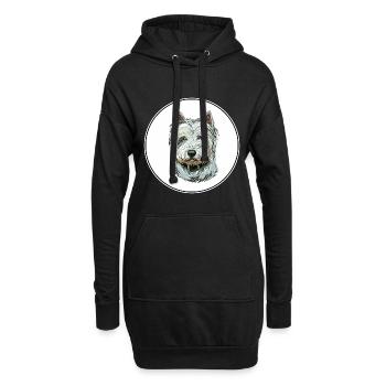 West Highland White Terrier Hund Illustration - Hoodie-Kleid - Schwarz - Vorne