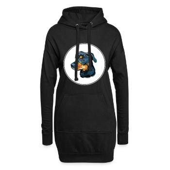 Griffon Bruxellois Hund Aquarell Illustration - Hoodie-Kleid - Schwarz - Vorne