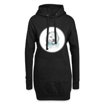 Xiasi Dog Aquarelle Peinture Illustration - Sweat-shirt à capuche long Femme - noir - Devant