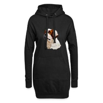 Alpine Mastiff Hund Aquarell Kunst Illustration - Hoodie-Kleid - Schwarz - Vorne