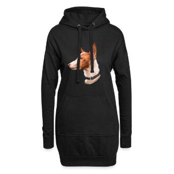 Andalusischer Hund Aquarell Illustration - Hoodie-Kleid - Schwarz - Vorne