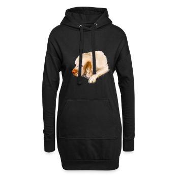 Clumber Spaniel Hund Aquarell Skizze Illustration - Hoodie-Kleid - Schwarz - Vorne