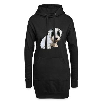 Sealyham Terrier Dog Watercolor Illustration - Hoodie Dress - black - Front