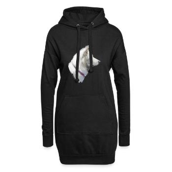 Illustration de croquis à l’aquarelle du chien Pungsan - Sweat-shirt à capuche long Femme - noir - Devant