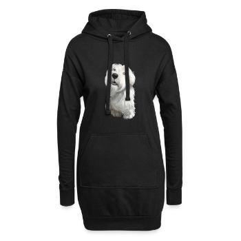 Sealyham Terrier Dog Watercolor Illustration - Hoodie Dress - black - Front