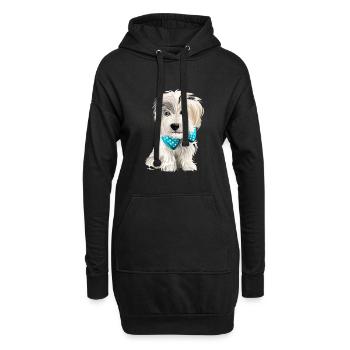 Illustration de l’aquarelle sportive Lucas Terrier Dog - Sweat-shirt à capuche long Femme - noir - Devant