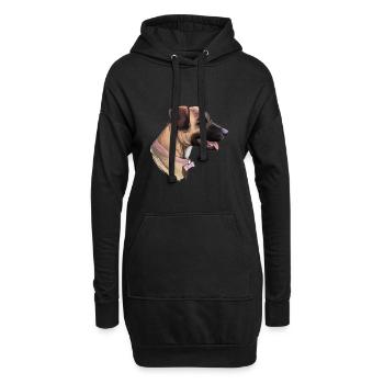 Treeing Tennessee Brindle Hund Aquarell Illustrat - Hoodie-Kleid - Schwarz - Vorne
