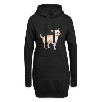 Chihuahua Hund Aquarell Skizze Illustration - Hoodie-Kleid - Schwarz - Vorne