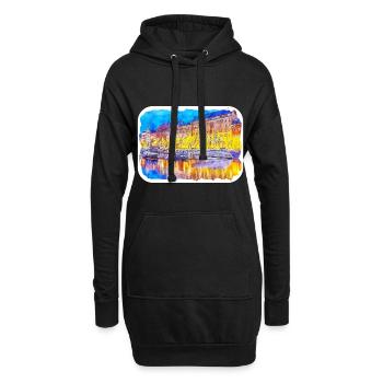 Helsinki Finnland Aquarell Skizze Illustration - Hoodie-Kleid - Schwarz - Vorne