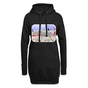 Moscou Russie Aquarelle Sketch Illustration - Sweat-shirt à capuche long Femme - noir - Devant