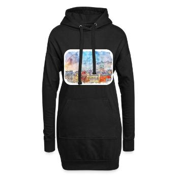 Helsinki Finnland Aquarell Skizze Illustration - Hoodie-Kleid - Schwarz - Vorne