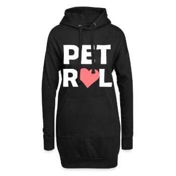 Schon immer Benzin - Hoodie-Kleid - Schwarz - Vorne