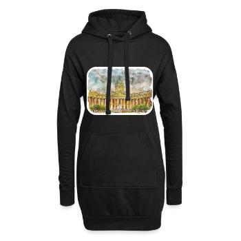 St. Petersburg Russland Aquarellskizze gezeichnet Abbus - Hoodie-Kleid - Schwarz - Vorne