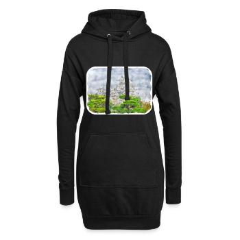 Japan Aquarellskizze Handgezeichnete Illustration - Hoodie-Kleid - Schwarz - Vorne