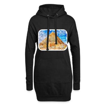 Le Caire Egypte Aquarelle Esquisse Dessinée Illustration - Sweat-shirt à capuche long Femme - noir - Devant