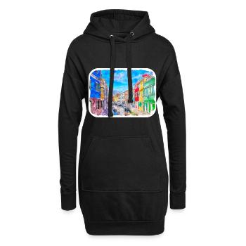 Venedig Italien Aquarell Skizze Illustration - Hoodie-Kleid - Schwarz - Vorne