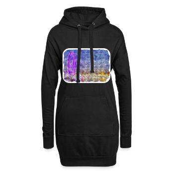 Uk Landmark Aquarelle Sketch Painting Illustratio - Sweat-shirt à capuche long Femme - noir - Devant