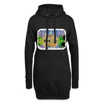 Dhaka Bangladesh Aquarelle Esquisse Dessinée Illustrat - Sweat-shirt à capuche long Femme - noir - Devant