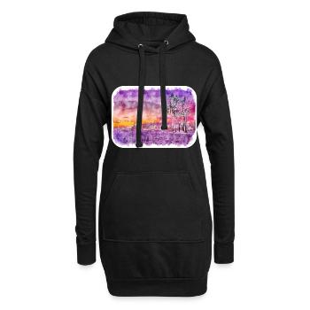 Los Angeles USA Aquarelle Sketch Illustration - Sweat-shirt à capuche long Femme - noir - Devant