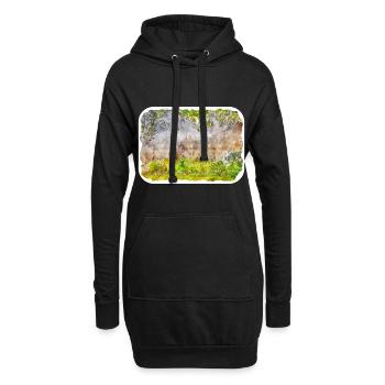 Indien Wahrzeichen Aquarell Skizze Farbe Illustratio - Hoodie-Kleid - Schwarz - Vorne