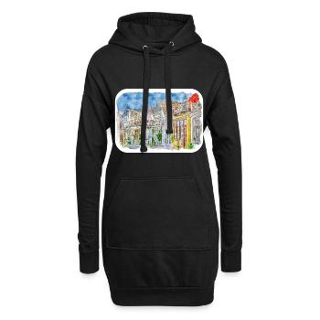 Allemagne Aquarelle Esquisse Dessinée à la main Illustration - Sweat-shirt à capuche long Femme - noir - Devant