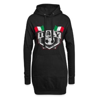 Italien Fußball Italienisch Fußballspieler - Hoodie-Kleid - Schwarz - Vorne