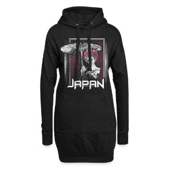 Cadeau du drapeau geisha du Japon - Sweat-shirt à capuche long Femme - noir - Devant