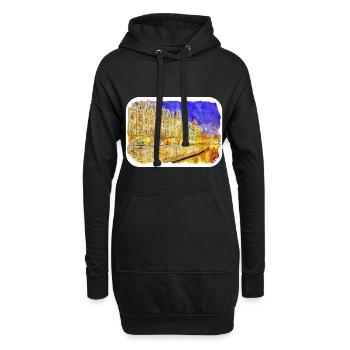 St. Petersburg Russland Aquarellskizze gezeichnet Abbus - Hoodie-Kleid - Schwarz - Vorne