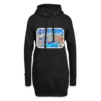 Dubrovnik Croatia Watercolor Sketch Drawn Illustra - Hoodie Dress - black - Front