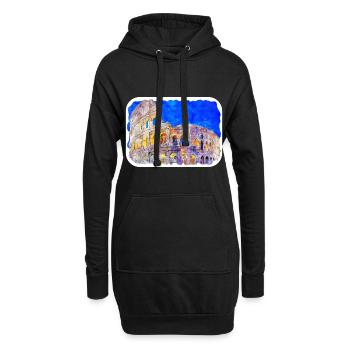 Rom Italien Aquarell Skizze Handgezeichnetes Gemälde - Hoodie-Kleid - Schwarz - Vorne