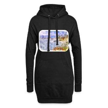 Illustration de croquis à l’aquarelle de Californie usa - Sweat-shirt à capuche long Femme - noir - Devant