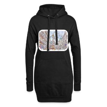 vienne, autriche, aquarelle, croquis, peinture - Sweat-shirt à capuche long Femme - noir - Devant