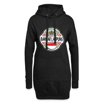 Bandar Lampung Indonésie Drapeau Voyage Souvenir Badg - Sweat-shirt à capuche long Femme - noir - Devant