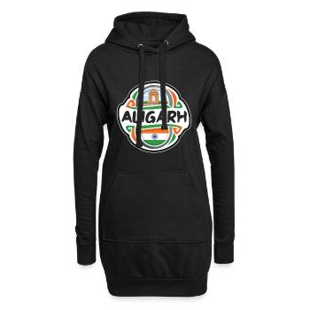 Aligarh India Flag Badge Souvenir de voyage - Sweat-shirt à capuche long Femme - noir - Devant