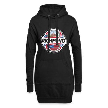 Richmond USA Drapeau des États-Unis Souvenir de voyage Ba - Sweat-shirt à capuche long Femme - noir - Devant