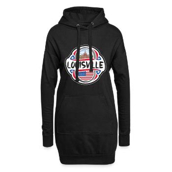Louisville USA Drapeau des États-Unis Souvenir de voyage - Sweat-shirt à capuche long Femme - noir - Devant
