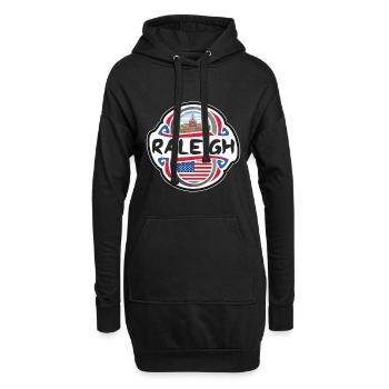 Raleigh USA Vereinigte Staaten Flagge Reise Souvenir Bad - Hoodie-Kleid - Schwarz - Vorne
