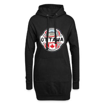 Ottawa Canada Flag Badge Souvenir de voyage - Sweat-shirt à capuche long Femme - noir - Devant